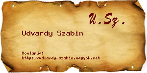 Udvardy Szabin névjegykártya